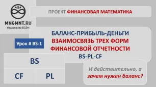 Баланс, прибыль и деньги. Взаимосвязь трех форм финансовой отчетности BS PL CF