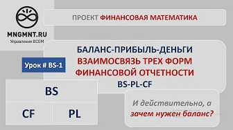 Баланс, прибыль и деньги. Взаимосвязь трех форм финансовой отчетности BS PL CF