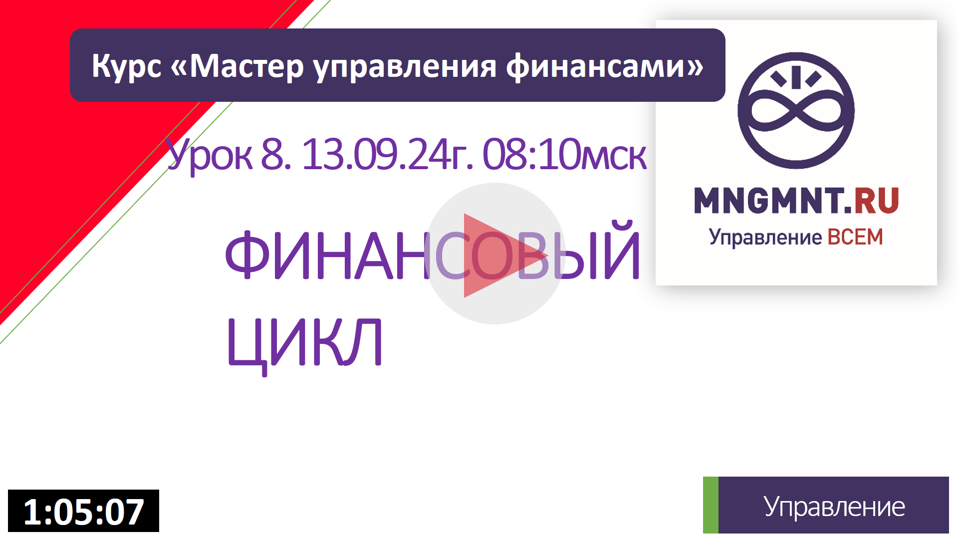 Финансовый цикл | Урок 8 Курса MFA