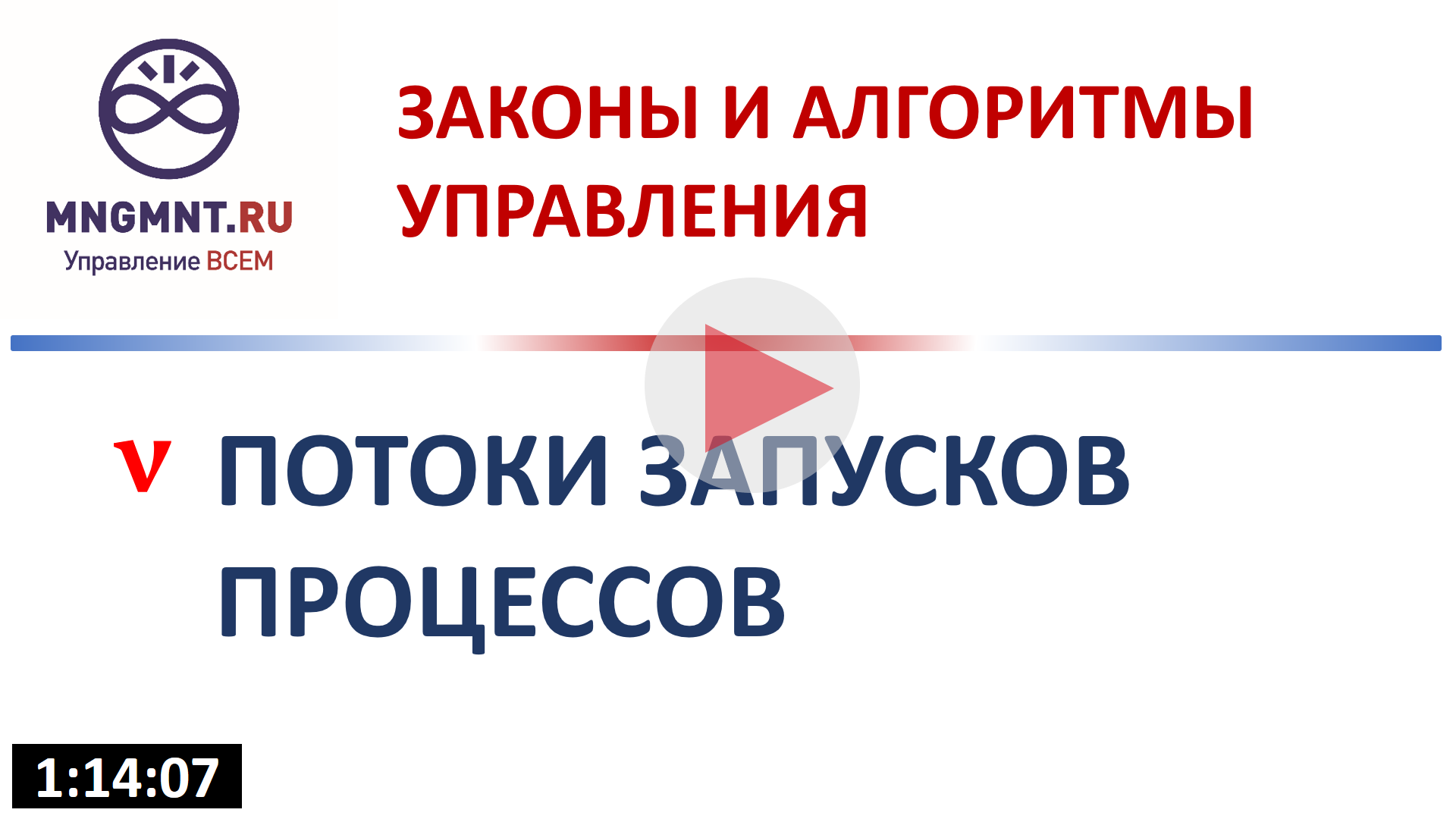 Основной закон управления Потоки запусков процесса